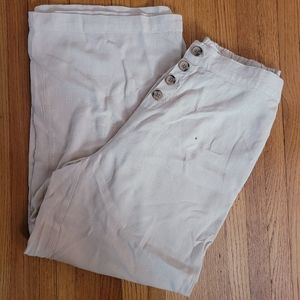 Beige Wide Leg Pants